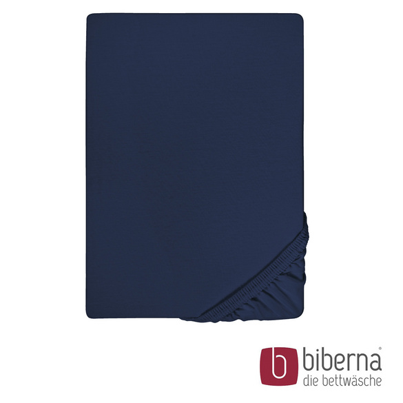 biberna Feinjersey-Spannbetttuch marine, 1x 180x200 cm - 200x200 cm