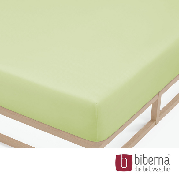 biberna Feinjersey-Spannbetttuch pistaziengrün, 1x 90x190 cm - 100x200 cm