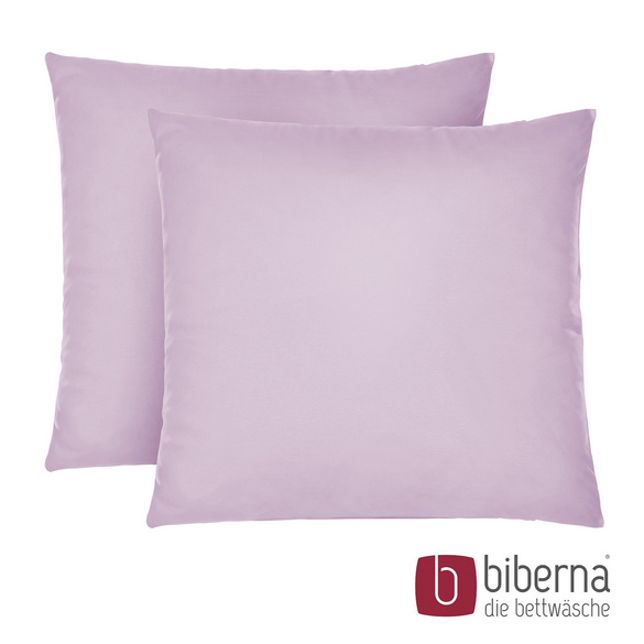 biberna Feinjersey-Kopfkissenbezug Doppelpack viola, 2x 40x40 cm