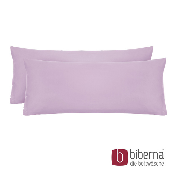 biberna Feinjersey-Kopfkissenbezug Doppelpack viola, 2x 40x60 cm