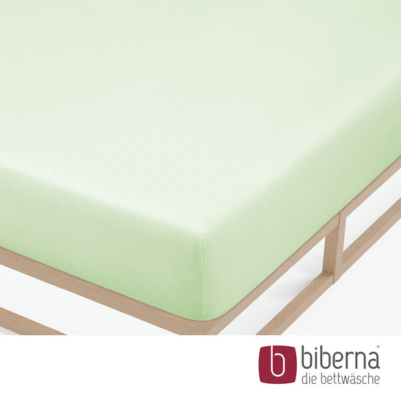 biberna Feinjersey-Spannbetttuch mint, 1x 90x190 cm - 100x200 cm