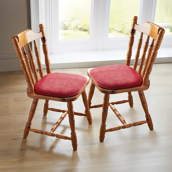 Sitzkissen mit rutschfester Unterseite rot 2er-Set Eldo