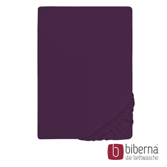 biberna Feinjersey-Spannbetttuch dunkel violett, 1x 140x200 cm - 160x200 cm