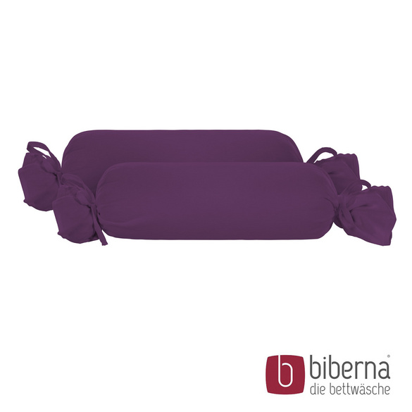 biberna Feinjersey-Nackenrollenbezug Doppelpack dunkel violett, 2x 15x40 cm