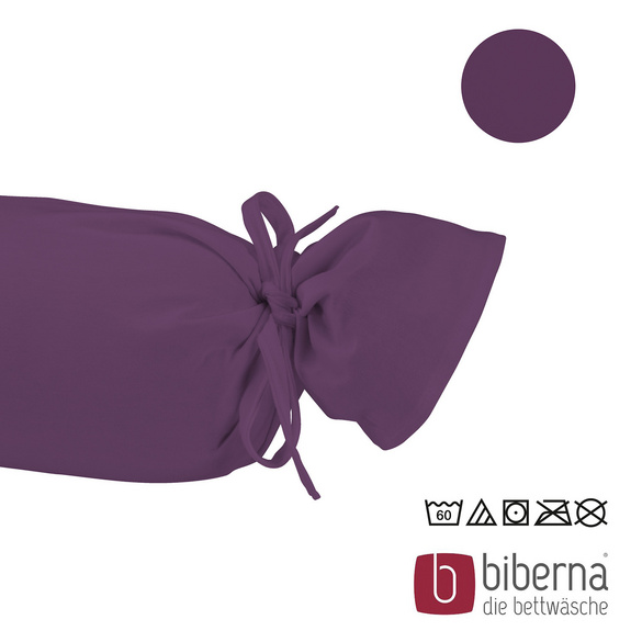 biberna Feinjersey-Nackenrollenbezug Doppelpack dunkel violett, 2x 15x40 cm