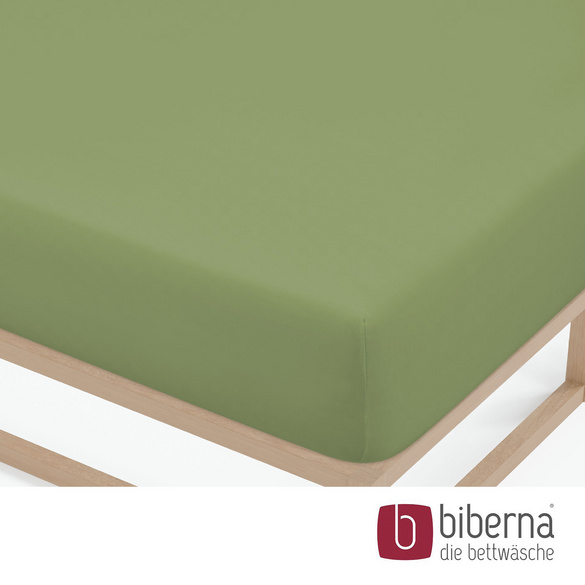 biberna Feinjersey-Spannbetttuch fichte, 1x 90x190 cm - 100x200 cm