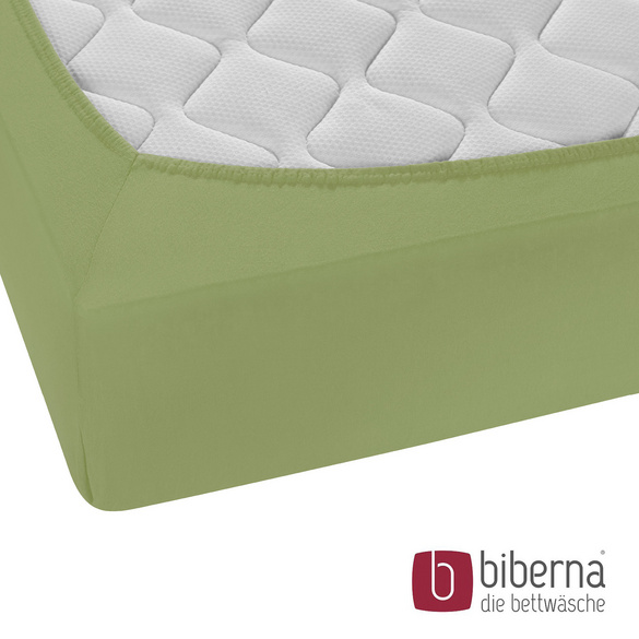 biberna Feinjersey-Spannbetttuch fichte, 1x 140x200 cm - 160x200 cm