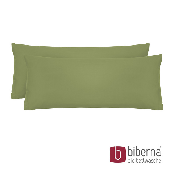 biberna Feinjersey-Kopfkissenbezug Doppelpack fichte, 2x 40x60 cm