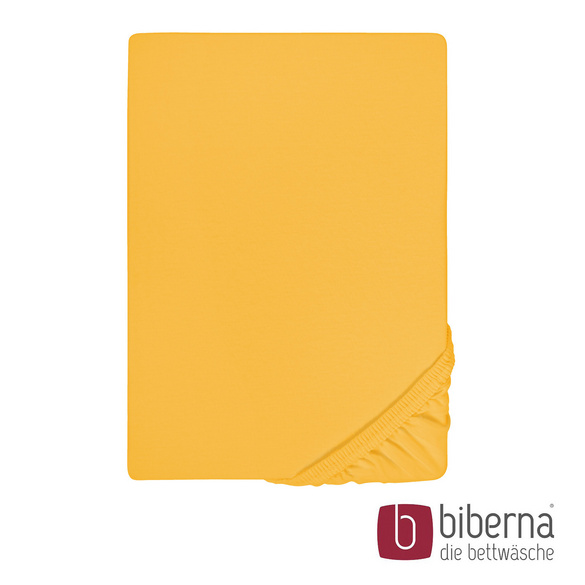 biberna Feinjersey-Spannbetttuch honig, 1x 90x190 cm - 100x200 cm