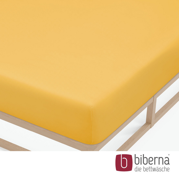 biberna Feinjersey-Spannbetttuch honig, 1x 90x190 cm - 100x200 cm