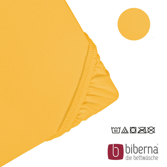 biberna Feinjersey-Spannbetttuch honig, 1x 90x190 cm - 100x200 cm