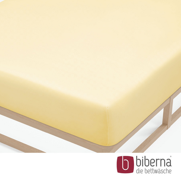 biberna Feinjersey-Spannbetttuch gelb, 1x 90x190 cm - 100x200 cm