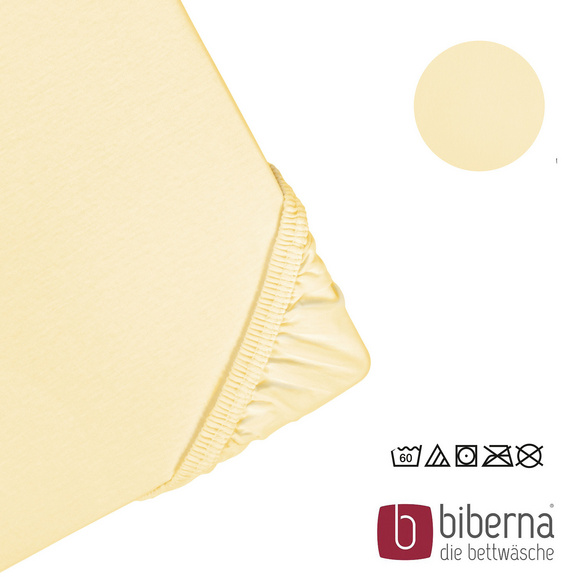 biberna Feinjersey-Spannbetttuch gelb, 1x 90x190 cm - 100x200 cm