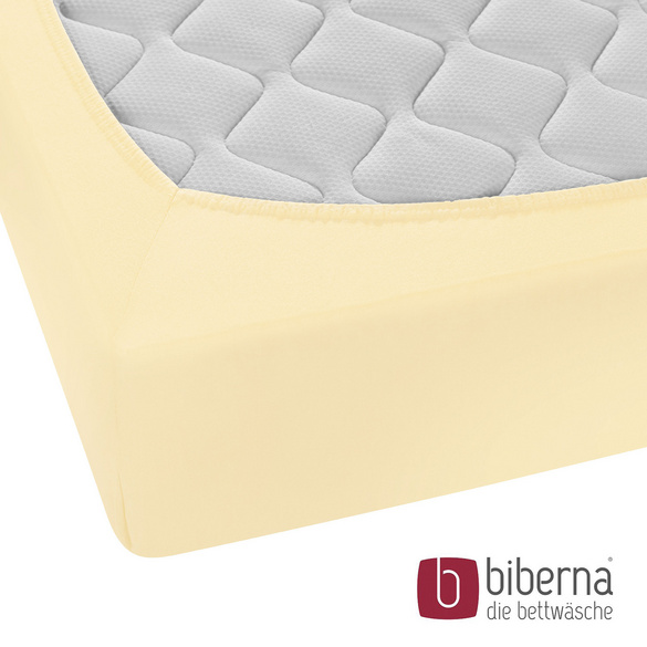 biberna Feinjersey-Spannbetttuch gelb, 1x 60x120 cm - 70x140 cm