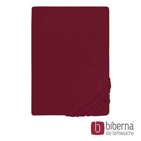 biberna Jersey-Elastic-Spannbetttuch burgund, 1x 120x200 cm - 130x220 cm