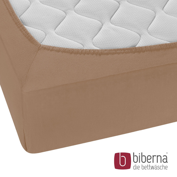 biberna Feinjersey-Spannbetttuch macchiato, 1x 90x190 cm - 100x200 cm