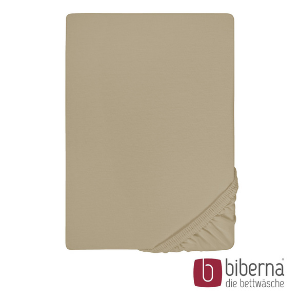 biberna Jersey-Elastic-Spannbetttuch taupe, 1x 140x200 cm - 160x220 cm