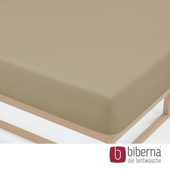 biberna Jersey-Elastic-Spannbetttuch taupe, 1x 140x200 cm - 160x220 cm