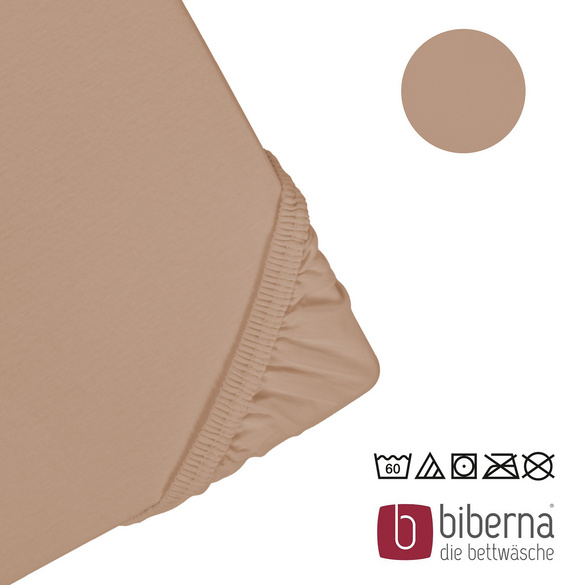 biberna Jersey-Elastic-Spannbetttuch macchiato, 1x 120x200 cm - 130x220 cm