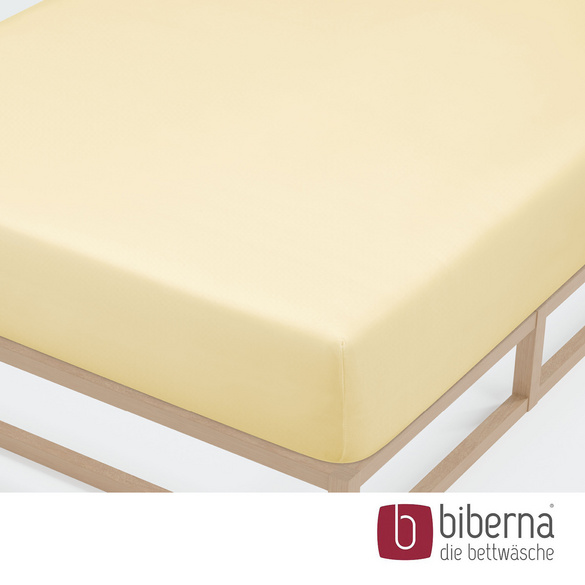 biberna Jersey-Elastic-Spannbetttuch gelb, 1x 120x200 cm - 130x220 cm