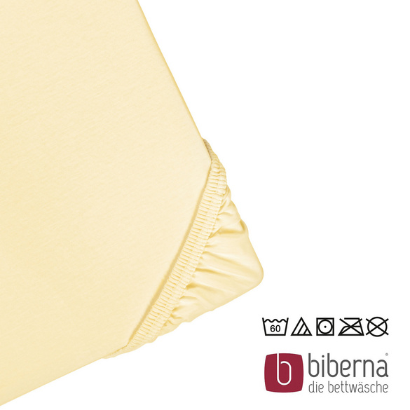 biberna Jersey-Elastic-Spannbetttuch gelb, 1x 120x200 cm - 130x220 cm