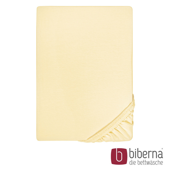 biberna Jersey-Elastic-Spannbetttuch gelb, 1x 90x190 cm - 100x220 cm