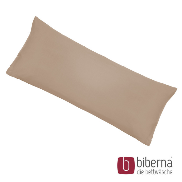 biberna Feinjersey-Kopfkissenbezug Doppelpack macchiato, 2x 40x80 cm