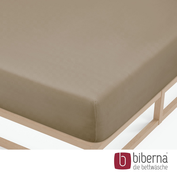 biberna Feinjersey-Spannbetttuch taupe, 1x 60x120 cm - 70x140 cm