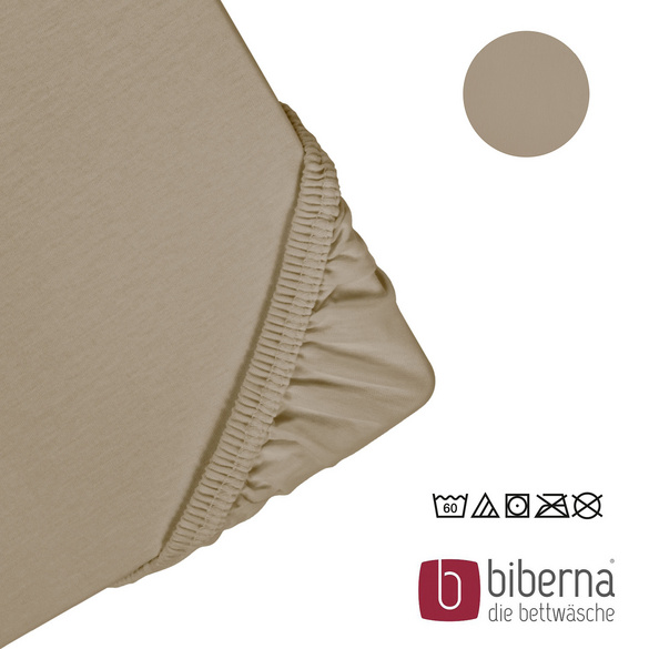 biberna Feinjersey-Spannbetttuch taupe, 1x 60x120 cm - 70x140 cm