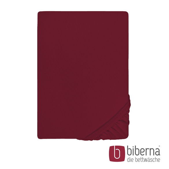 biberna Feinjersey-Spannbetttuch burgund, 1x 90x190 cm - 100x200 cm