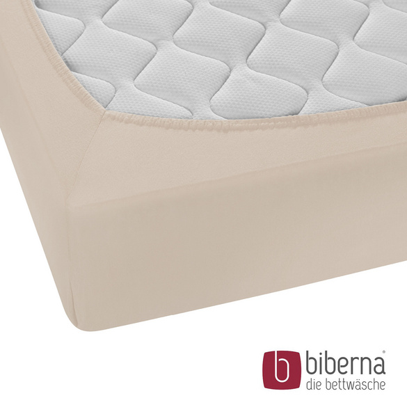 biberna Feinjersey-Spannbetttuch kitt, 1x 140x200 cm - 160x200 cm