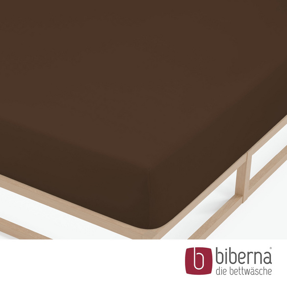 biberna Feinjersey-Spannbetttuch topas / mocca, 1x 140x200 cm - 160x200 cm