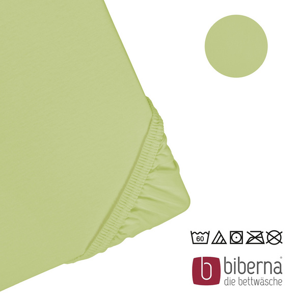 biberna Jersey-Elastic-Spannbetttuch pistaziengrün, 1x 120x200 cm - 130x220 cm