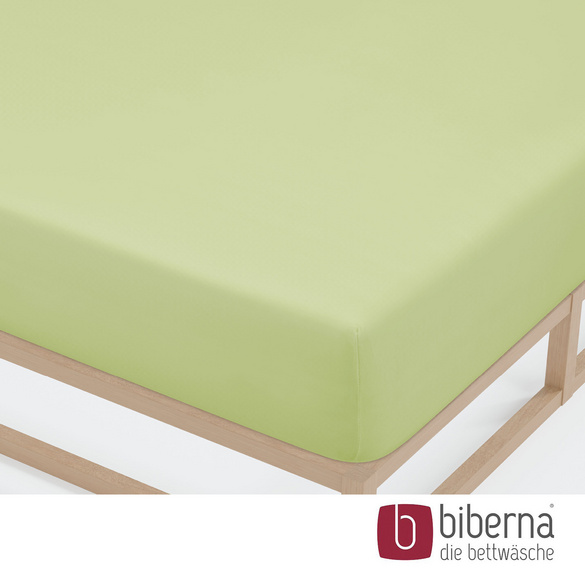 biberna Jersey-Elastic-Spannbetttuch pistaziengrün, 1x 90x190 cm - 100x220 cm