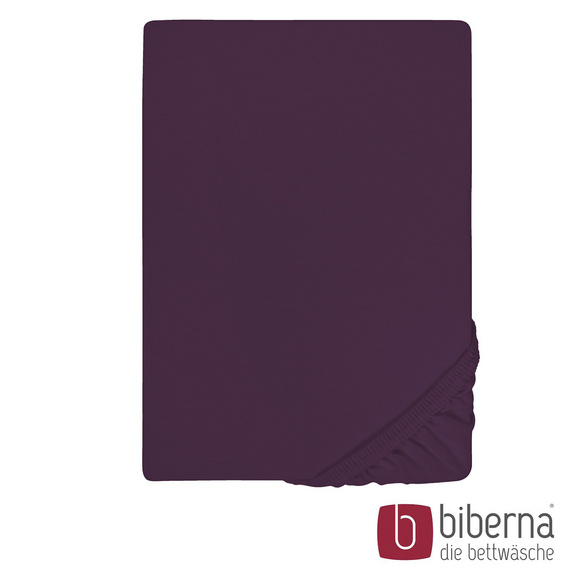 biberna Jersey-Elastic-Spannbetttuch dunkel violett, 1x 140x200 cm - 160x220 cm