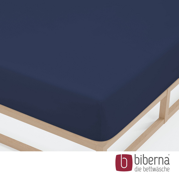 biberna Jersey-Elastic-Spannbetttuch marine, 1x 90x190 cm - 100x220 cm