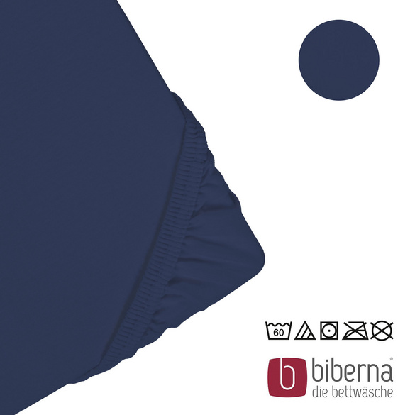 biberna Jersey-Elastic-Spannbetttuch marine, 1x 90x190 cm - 100x220 cm