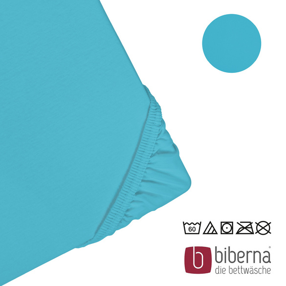 biberna Jersey-Elastic-Spannbetttuch türkis, 1x 140x200 cm - 160x220 cm