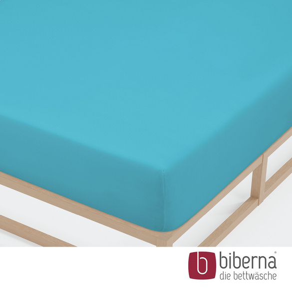 biberna Jersey-Elastic-Spannbetttuch türkis, 1x 180x200 cm - 200x220 cm