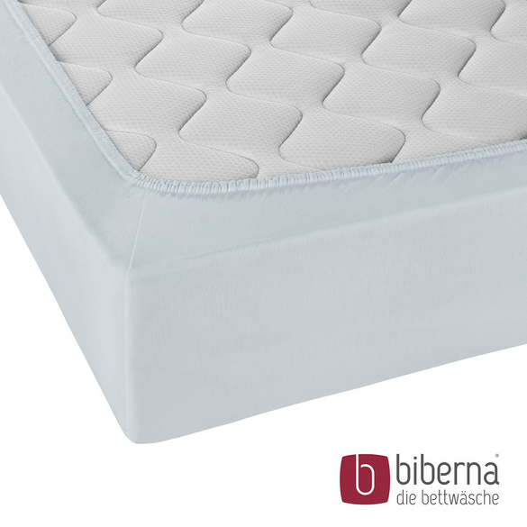 biberna Jersey-Elastic-Spannbetttuch ciel, 1x 140x200 cm - 160x220 cm