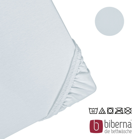 biberna Jersey-Elastic-Spannbetttuch ciel, 1x 180x200 cm - 200x220 cm