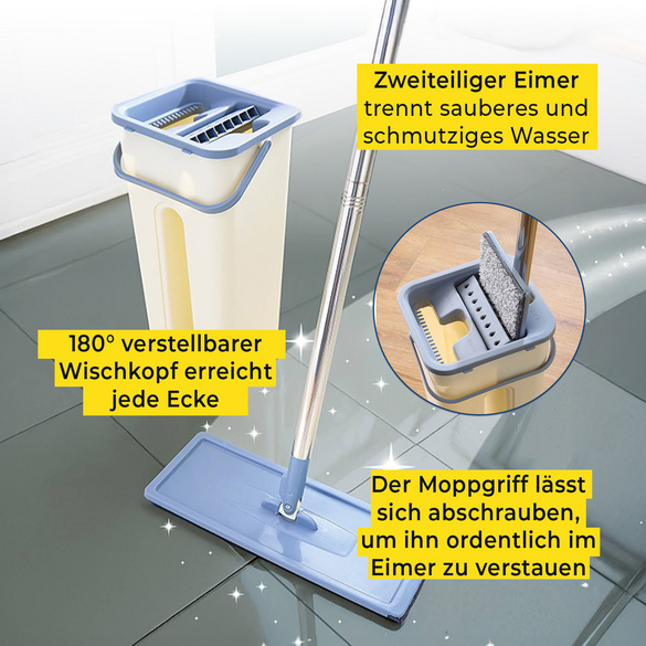Wischmopp-Set mit Eimer