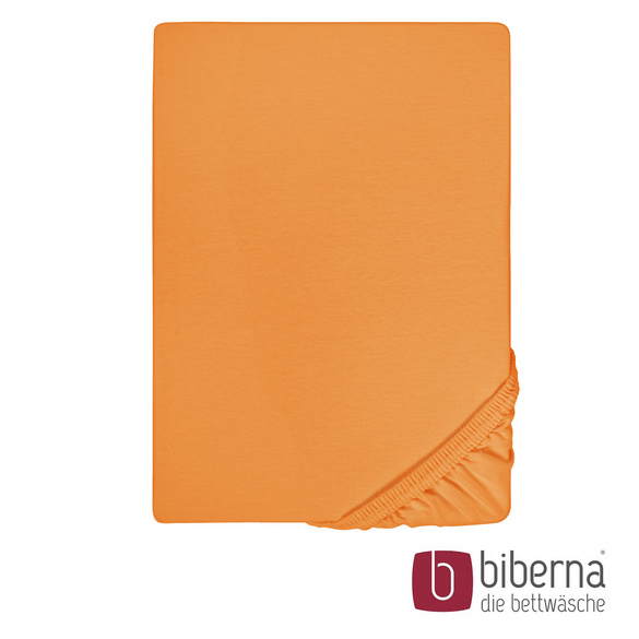 biberna Feinjersey-Spannbetttuch nektarine, 1x 180x200 cm - 200x200 cm