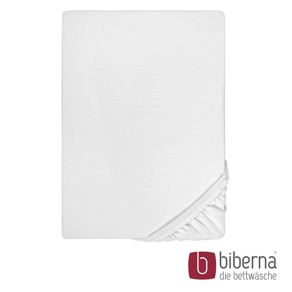 biberna Jersey-Elastic-Spannbetttuch weiss, 1x 90x190 cm - 100x220 cm