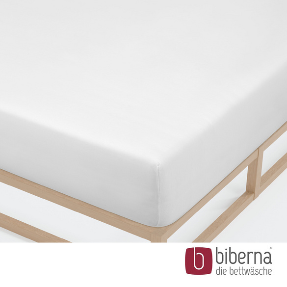 biberna Jersey-Elastic-Spannbetttuch weiss, 1x 90x190 cm - 100x220 cm