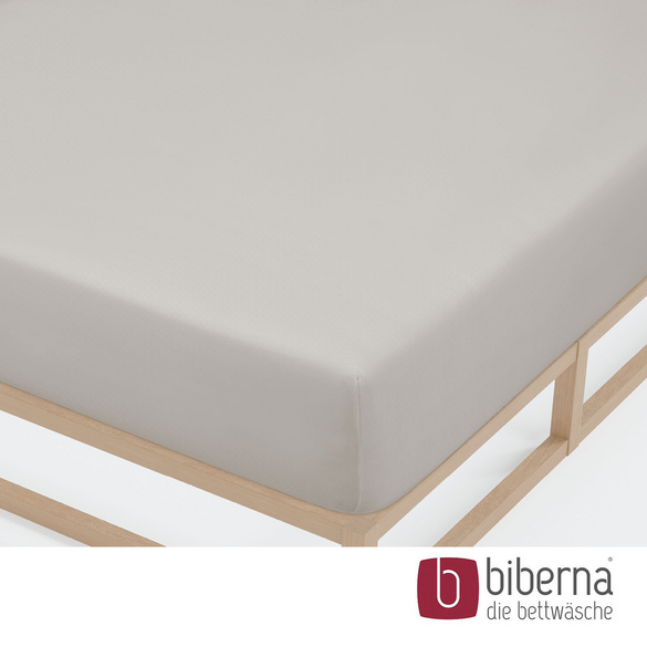 biberna Jersey-Elastic-Spannbetttuch sturmgrau, 1x 180x200 cm - 200x220 cm