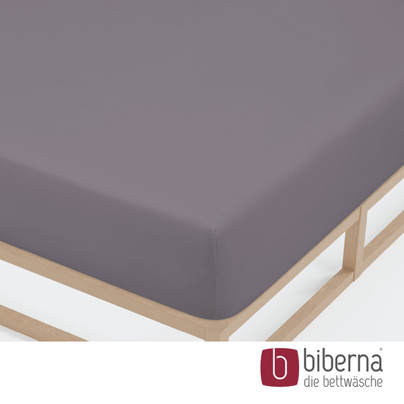 biberna Jersey-Elastic-Spannbetttuch silber/grau, 1x 180x200 cm - 200x220 cm