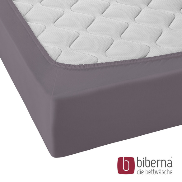 biberna Jersey-Elastic-Spannbetttuch silber/grau, 1x 90x190 cm - 100x220 cm