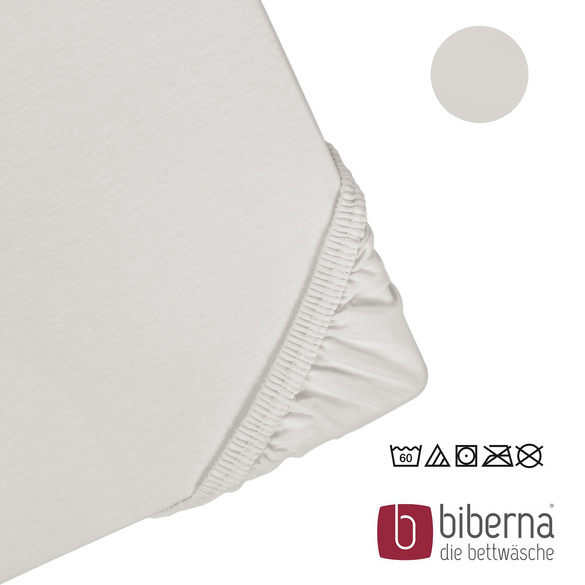 biberna Jersey-Elastic-Spannbetttuch grau, 1x 90x190 cm - 100x220 cm