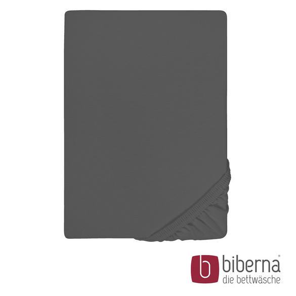 biberna Jersey-Elastic-Spannbetttuch titanium, 1x 90x190 cm - 100x220 cm